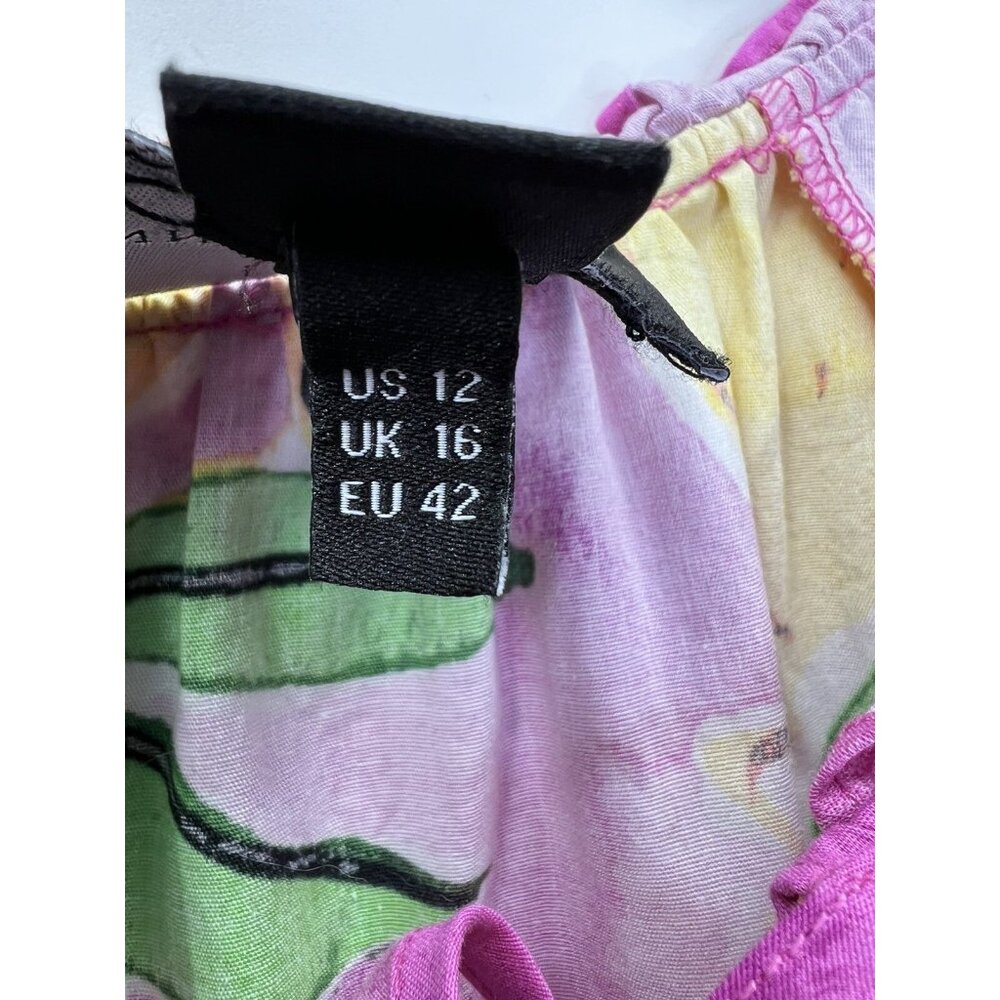 Donna Morgan Lemon Printed Flutter Cap Sleeve Ruf… - image 7